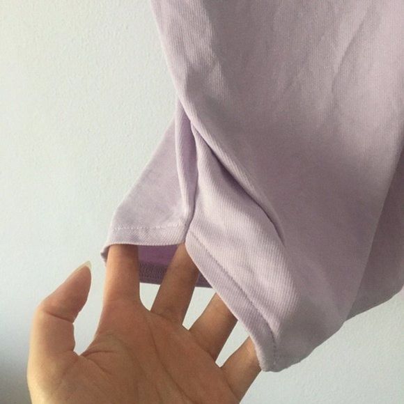 🪴 Urban Outfitters Silence + Noise Lavender Ribbed Tunic Twist Top - Picture 8 of 13